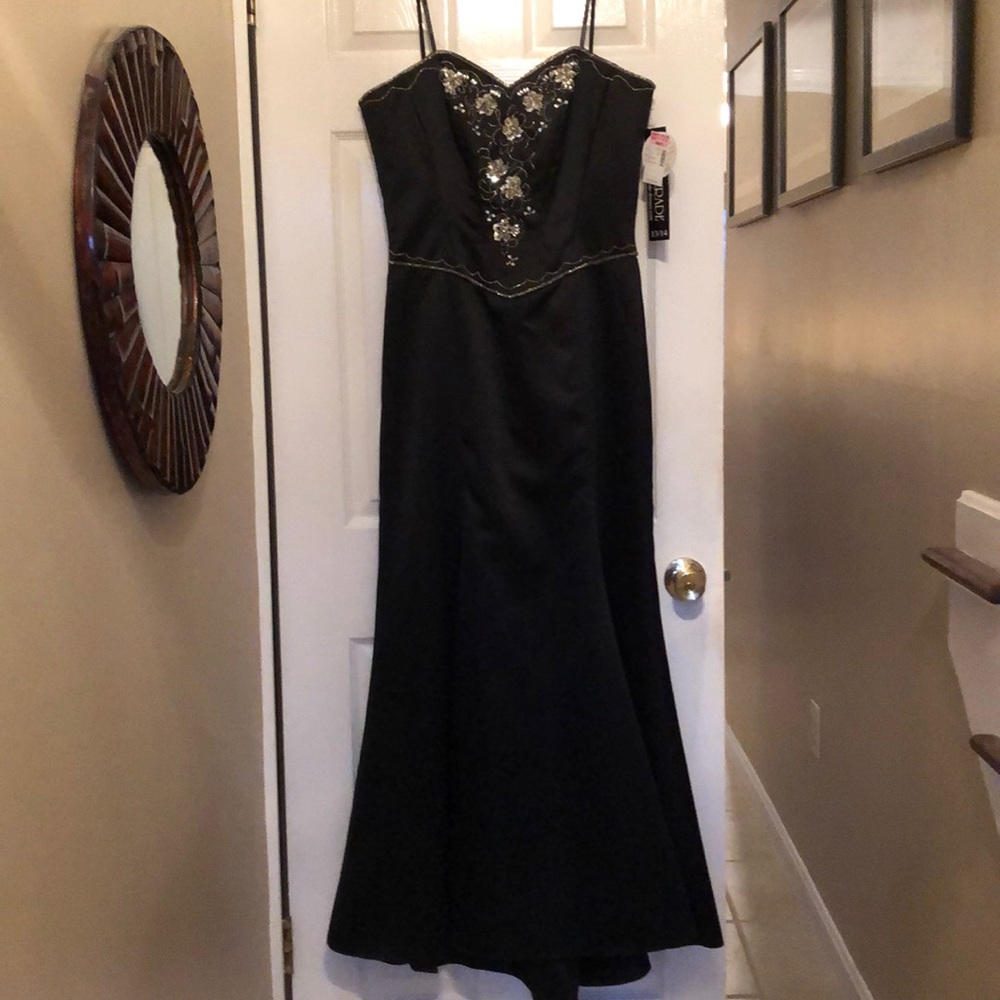 Prom NWT Black Strapless Sparkle Sheath Dress